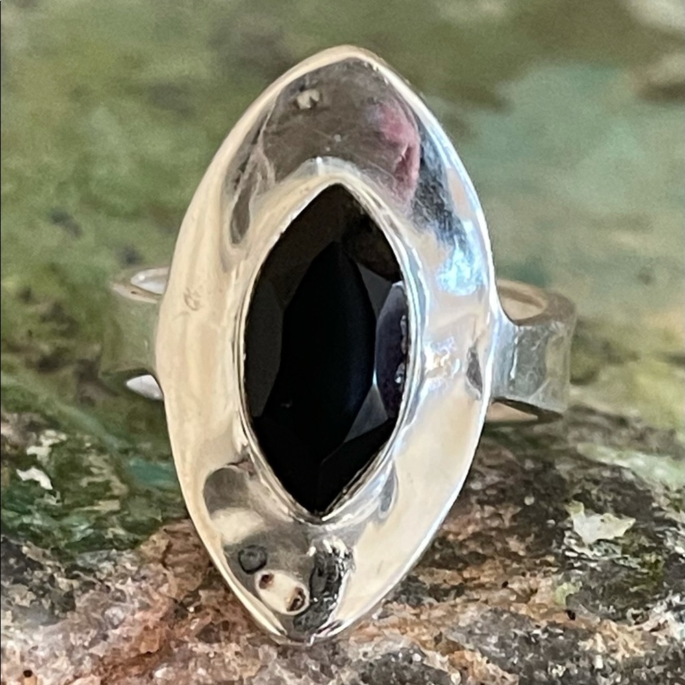 ⭐️ Black Onyx Sterling Silver Ring - Picture 3 of 11